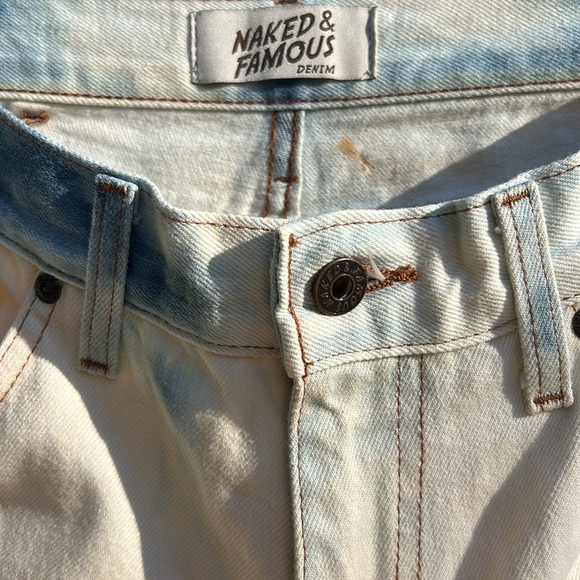 RARE, BLEACHED, NAKED AND FAMOUS HIGH WAIST SELVEDGE JEANS SIZE 30 - Picture 5 of 12